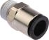 Legris LF3000 Series Straight Threaded Adaptor, R 1/4 Male to Push In 10 mm, Threaded-to-Tube Connection Style