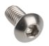 RS PRO M4 x 8mm Hex Socket Button Screw Stainless Steel