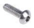 RS PRO M4 x 12mm Hex Socket Button Screw Plain Stainless Steel