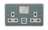 MK Electric Steckdose mit Schalter BS1363, USB Einbaumontage 2-fach Innenbereich Stahl, 2-polig / 13A