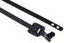 RS PRO Cable Tie, Releasable, 330mm x 5 mm, Black Polyester Coated Stainless Steel, Pk-100