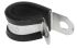 Abrazadera de cable RS PRO de Acero Chapado Negro, montaje: Tornillo, Ø cable máx. 14mm, 12.7 x 1.4mm