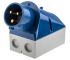 MENNEKES IP44 Blue Wall Mount 3P 25 ° Industrial Power Plug, Rated At 32.0A, 230.0 V