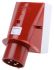 MENNEKES IP44 Red Wall Mount 4P 25 ° Industrial Power Plug, Rated At 32A, 400 V