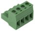 Phoenix Contact 5.08mm Pitch 4 Way Pluggable Terminal Block, Plug, Cable Mount, Screw Termination