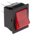 Arcolectric Tafelmontage Wippschalter Rot beleuchtet, 2-poliger Ein/Ausschalter Ein-Aus, 16 A 22.2mm x 27.2mm
