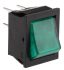 Arcolectric Tafelmontage Wippschalter Grün beleuchtet, 2-poliger Ein/Ausschalter Ein-Aus, 16 A 22.2mm x 27.2mm