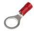 RS PRO Insulated Ring Terminal, M8 Stud Size, 0.5mm² to 1.5mm² Wire Size, Red