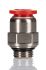 Norgren Pneufit C Series Push-in Fitting, G 1/4 Male to Push In 10 mm, Threaded-to-Tube Connection Style