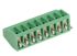 Regletas de terminales PCB Hembra Phoenix Contact de 8 vías , paso 2.54mm, 6A, de color Verde, montaje Orificio