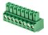 Borne enchufable para PCB Ángulo recto Phoenix Contact de 8 vías de 8 vías , paso 3.81mm, 8A, de color Verde, montaje