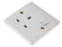 MK Electric White 1 Gang Plug Socket, 2 Poles, 13A, Type G - British, Indoor Use