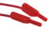 Cable de prueba con conector de 2 mm Staubli de color Rojo, Macho-Macho, 600V, 10A, 1m