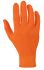 Unigloves Orange Powder-Free Nitrile Disposable Gloves, Size 8, Medium, 100 per Pack