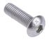 RS PRO Plain Stainless Steel Hex Socket Button Screw, ISO 7380, M5 x 16mm