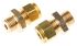 Wade Brass Pipe Fitting, Straight Compression Coupler, Male G 1/4in to Female 1/4in