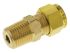 Wade Brass Pipe Fitting, Straight Compression Coupler, Male R 1/4in to Female 1/4in