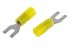 RS PRO Insulated Crimp Spade Connector, 0.2mm² to 0.5mm², 26AWG to 22AWG, M2 Stud Size Nylon, Yellow