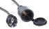 Cable de alimentación Kopp de 25m, de color Negro, conect. A CEE 7/3, Schuko, conect. B CEE 7/4, Schuko, 250 V / 10 A,