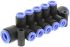 10 Outlet Ports PBT Pneumatic Manifold Tube-to-Tube Fitting, Push In 6 mm