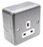 MK Electric Grey 1 Gang Plug Socket, 13A, Type G - British, Indoor Use