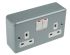 MK Electric Grey 2 Gang Plug Socket, 2 Poles, 13A, Type G - British, Indoor Use