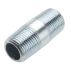 RS PRO Galvanised Malleable Iron Fitting Barrel Nipple, Male BSPT 3/8in to Male BSPT 3/8in