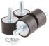 FIBET Anti-vibrationsbeslag, 3020VE20-60, 30mm, Cylindrisk, Forzinket stål/Naturgummi