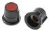 RS PRO 12mm Black, Red Potentiometer Knob for 4mm Shaft Splined