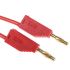 Cable de prueba con conector de 4 mm Staubli de color Rojo, Macho-Macho, 30 V ac, 60V dc, 32A, 1m