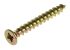 RS PRO Pozidriv Countersunk Steel Wood Screw, Yellow Passivated, Zinc Plated, 3mm Thread, 25mm Length