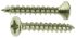RS PRO Pozidriv Countersunk Steel Wood Screw, Yellow Passivated, Zinc Plated, 3.5mm Thread, 25mm Length