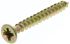RS PRO Pozidriv Countersunk Steel Wood Screw, Yellow Passivated, Zinc Plated, 4.5mm Thread, 40mm Length
