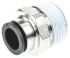 Legris LF3000 Series Straight Threaded Adaptor, R 1/2 Male to Push In 10 mm, Threaded-to-Tube Connection Style