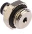 Legris LF3000 Series Straight Threaded Adaptor, G 1/4 Male to Push In 4 mm, Threaded-to-Tube Connection Style