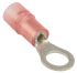 RS PRO Insulated Ring Terminal, M5 (#10) Stud Size, 0.5mm² to 1.5mm² Wire Size, Red