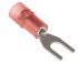 RS PRO Insulated Crimp Spade Connector, 0.5mm² to 1.5mm², 22AWG to 16AWG, 3.7mm Stud Size Nylon, Red