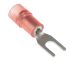 RS PRO Insulated Crimp Spade Connector, 0.5mm² to 1.5mm², 22AWG to 16AWG, 3.2mm Stud Size Nylon, Red
