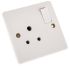 MK Electric White 1 Gang Plug Socket, 2 Poles, 5A, Indoor Use