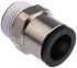 Legris LF3000 Series Straight Threaded Adaptor, R 1/2 Male to Push In 14 mm, Threaded-to-Tube Connection Style