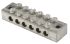 RS PRO 6-Way Double Screw Earth Terminal Block, 0 to 16mm², 0 → 16 AWG Wire, Screw Down, Brass Housing