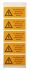 Idento Yellow PVC Safety Labels, Vor Öffnen des Gehäuses Netzstecker ziehen!-Text