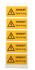 Idento Yellow PVC Safety Labels, VORSICHT! Spannung-Text