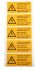 Idento Yellow PVC Safety Labels, Vor Öffnen des Gerätes Netzstecker ziehen. Before opening disconnect mains. Avant