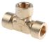 Legris Brass Pipe Fitting, Tee Threaded Equal Tee, Female BSPP 3/8in to Female BSPP 3/8in