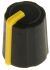 Sifam Fekete Potenciométer gomb Sárga színű jelzőfénnyel 10mm, 6mm tengellyel, forgatógomb Ø: 11.5mm Bordás