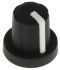 Sifam 16mm Black Potentiometer Knob for 6mm Shaft Splined, 3/03/TPN110-006/237/224
