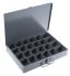 Caja de compartimentos Durham de 24 compartimentos Gris de Acero, 50mm x 339mm x 234mm