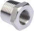 Legris Stainless Steel Pipe Fitting, Straight Hexagon Reducer, Male R 1/2in x Female G 1/4in