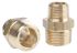 Legris Brass Pipe Fitting, Straight Threaded Adapter, Male R 3/4in to Male R 1/2in